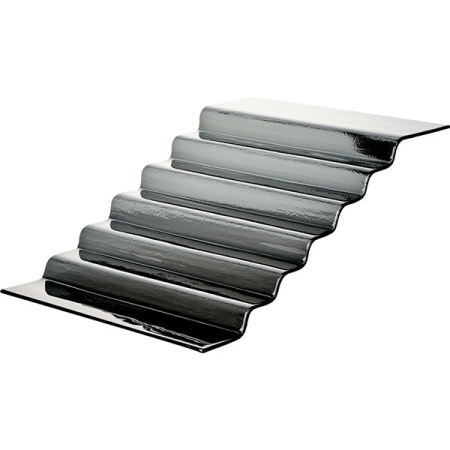 Поднос фуршетный(7ступенек); стекло; H=20,L=65,B=40см; черный