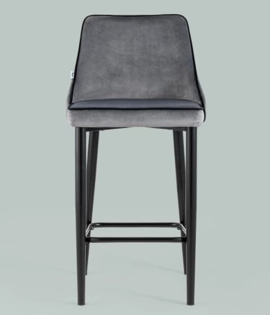Стул полубарный Коби велюр серый