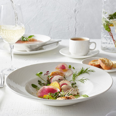 Тарелка глубокая «Спайро»; фарфор; 450мл; D=30,H=5.5см; белый