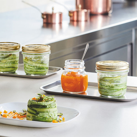 Банка с крышкой «Кватро Стаджони»; стекло; 320мл; D=8.9,H=10.8см; прозр.