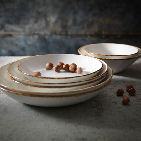 Салатник «Браун дэппл»; фарфор; 145мл; D=11.4см; белый,коричнев.