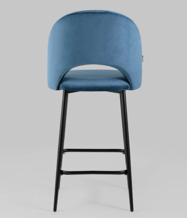 Стул полубарный Меган велюр пыльно-синий