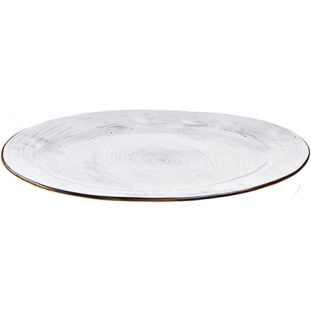 Блюдо овал. «Пастораль»; фарфор; H=2.5,L=40.5,B=25.5см; серый