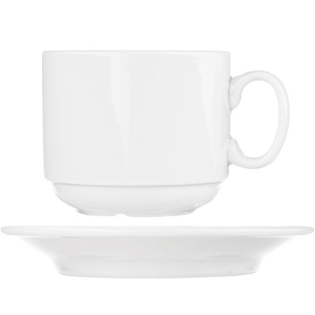 Пара чайная «Экспресс»; фарфор; 220мл; D=7.5/14.3,H=7.5см