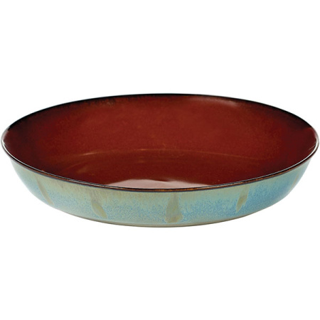 Блюдо глубокое; керамика; D=17.5,H=3см; коричнев.,серый