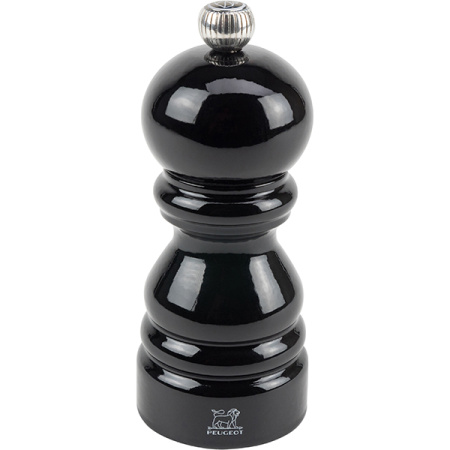 Мельница для соли метал.мех.; дерево,металл; D=5.3,H=12см; черный,серебрян.
