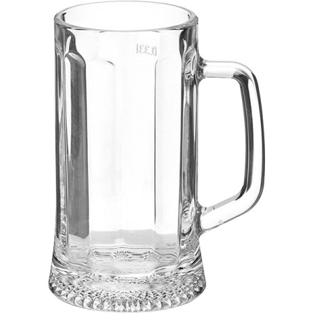Кружка пивная «Ладья»; стекло; 330мл; D=74,H=150мм; прозр.