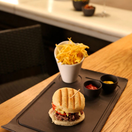 Блюдо для гамбургера «Базальт»; фарфор; D=6.8,L=33,B=20см; черный,матовый