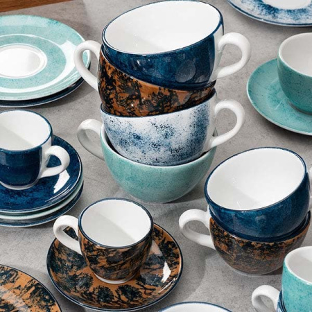 Блюдце с декором Lubiana Аида диаметр 14.5 см бирюзовый