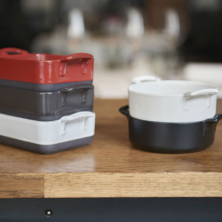 Блюдо для запекания; фарфор; 290мл; D=12,H=5,L=14.5см; белый