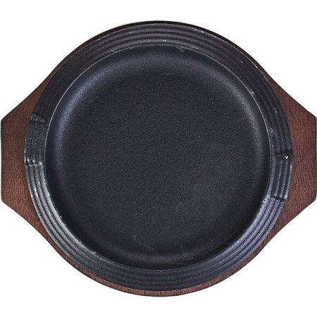 Сковорода для фахитос на подставке; чугун,дерево; D=16см