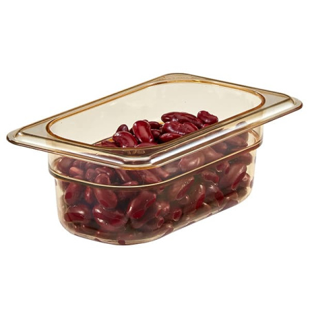 Гастроемкость термост.; пластик; 0.6л; H=6.5,L=18,B=15см; желт.