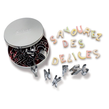 Набор форм для конд.изд. «Алфавит» [26шт]; сталь нерж.; D=130,H=25мм; металлич.