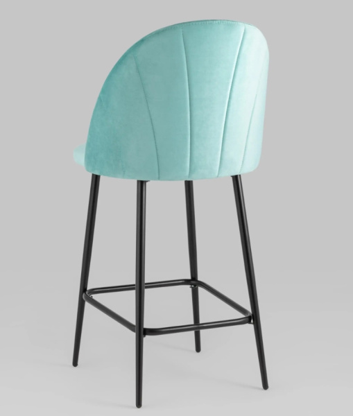 Стул полубарный Логан NEW велюр пыльно-голубой