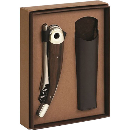 Набор нарзанник+чехол; нержавеющая сталь,пластик, темное дерево