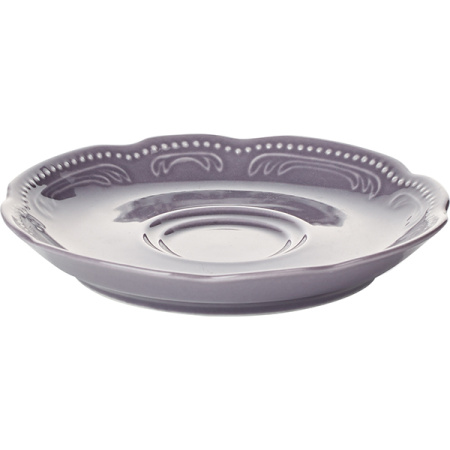 Блюдце «В.Виена Шарм»; фарфор; D=12,H=1.6см; серый