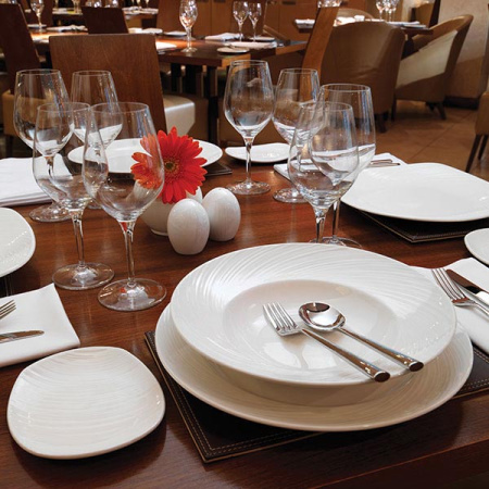 Тарелка глубокая «Спайро»; фарфор; 450мл; D=30,H=5.5см; белый