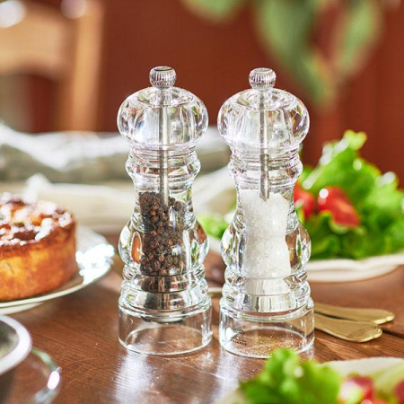 Мельница для перца метал.мех.; акрил; H=18см