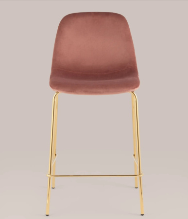 Стул полубарный Валенсия SN велюр розовый золотые ножки