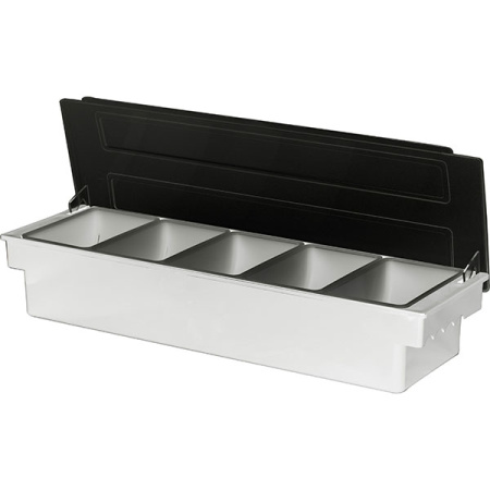 Контейнер для фруктов 5 отделений; абс-пластик,полипроп.; H=9.7,L=49,B=16см; черный