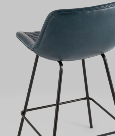 Стул полубарный Деймон экокожа тёмно-синий