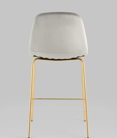 Стул полубарный Валенсия SN велюр серый золотые ножки