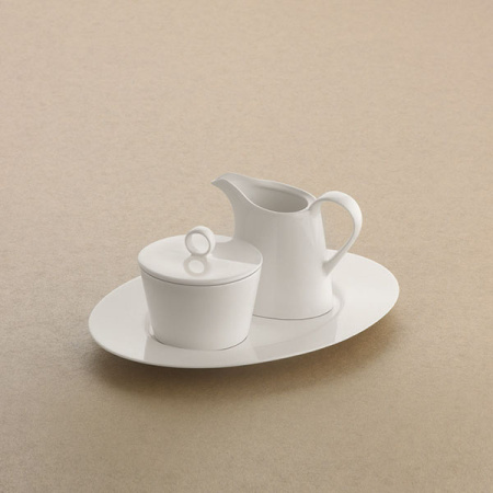 Блюдо овал. «Пьюрити»; фарфор; L=18см; белый