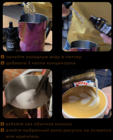 Концентрат для взбивания пены Insane Latte Art Fake Milk Concentrate