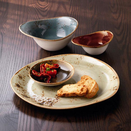 Салатник «Крафт»; фарфор; 450мл; H=7.5,L=18,B=14см; синий