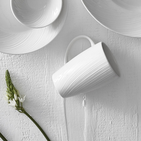 Кружка «Спайро»; фарфор; 340мл; D=8,H=11.5,L=11см; белый