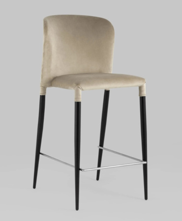 Стул полубарный Лори велюр бежевый