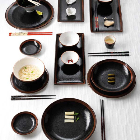 Салатник «Кото»; фарфор; 190мл; D=10,H=5см; черный,коричнев.