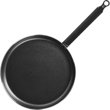 Сковорода для блинов «Клас Шеф+»; алюмин.,антиприг.покр.; D=25,H=2.5,L=45,B=24.5см; черный