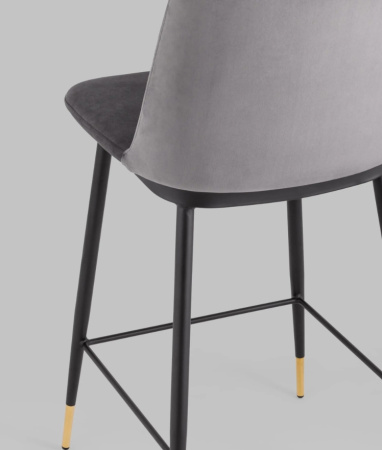 Стул полубарный Мелисса велюр темно-серый