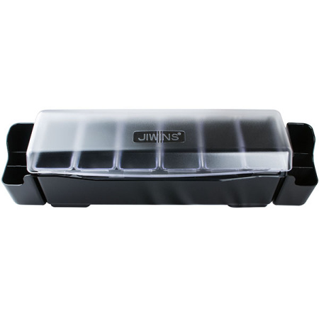 Контейнер для фруктов 6 отделений с отд-ми для труб.; пластик; H=17.5,L=57.5,B=14.5см; черный,матовый