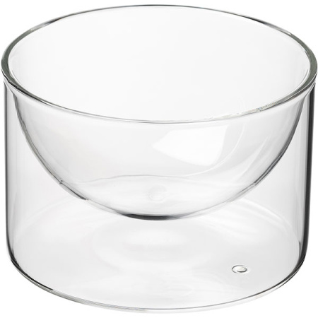 Салатник двойные стенки «Проотель»; термост.стекло; 450мл; H=75мм; матовый,прозр.