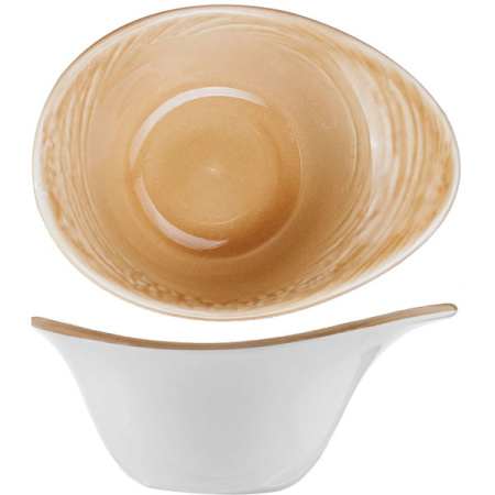 Салатник «Скейп охра»; фарфор; D=13см; бежев.