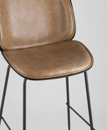 Стул барный Beetle PU со спинкой бежевый
