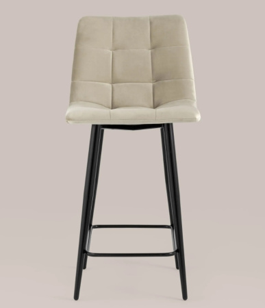 Стул полубарный Джанго велюр бежевый высота сиденья 60 см