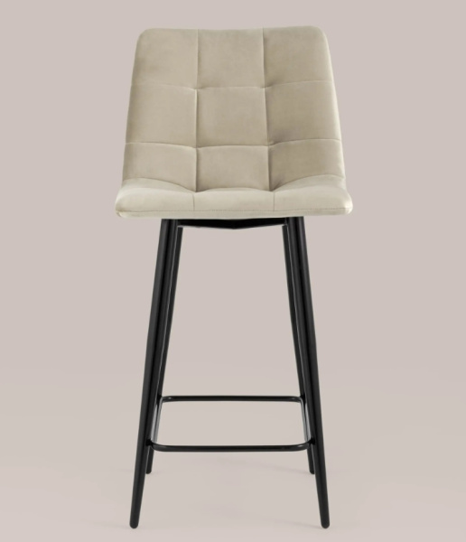 Стул полубарный Джанго велюр бежевый высота сиденья 60 см