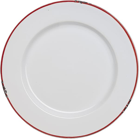 Тарелка мелкая «Эйвбери ред»; керамика; D=26см; белый,красный