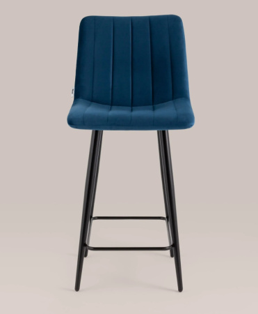 Фото Стул полубарный Олсен велюр синий 60 см Стул полубарный Олсен велюр синий 60 см