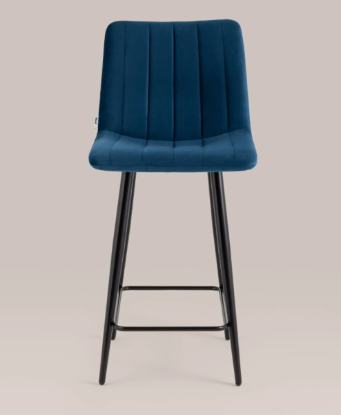 Стул полубарный Олсен велюр синий 60 см