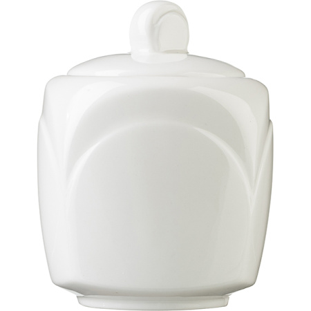 Сахарница с крышкой «Бьянко»; фарфор; 240мл; белый
