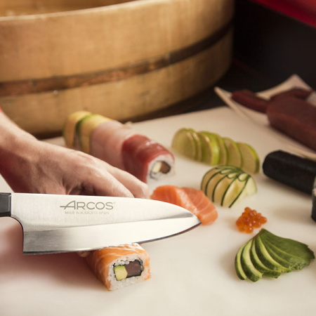 Нож поварской «Универсал»; сталь нерж.,полиоксиметилен; L=38.5/25,B=5.3см; черный,металлич.