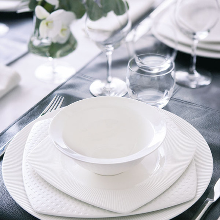 Тарелка квадратная «Жансан»; фарфор; L=25.5,B=25.5см; белый