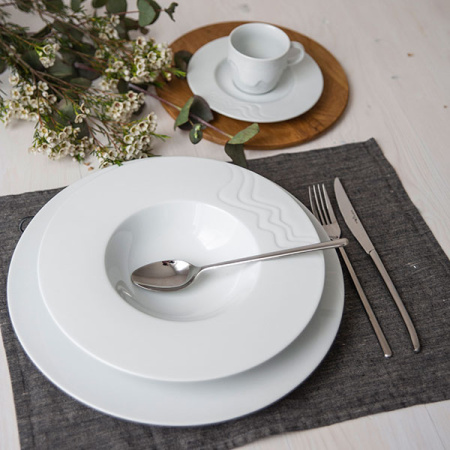 Чашка чайная «Мелодия»; фарфор; 190мл; D=7.5,H=6.5,B=10см; белый