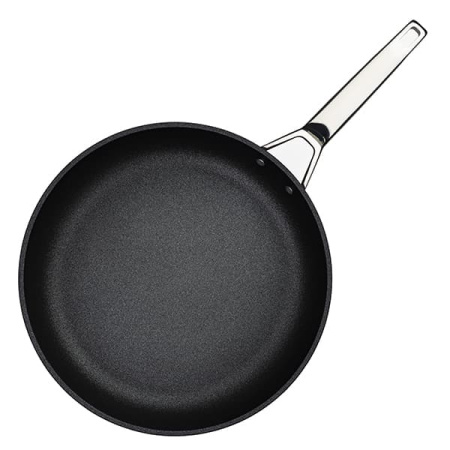 Сковорода; алюм.литой,тефлон; D=32,H=6,L=63см; черный