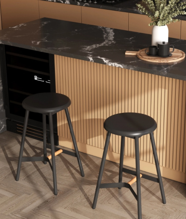 Стул полубарный Knobb черный