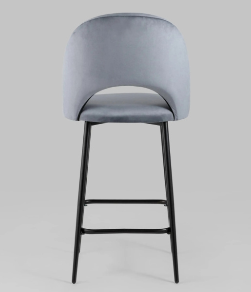 Стул полубарный Меган велюр серый